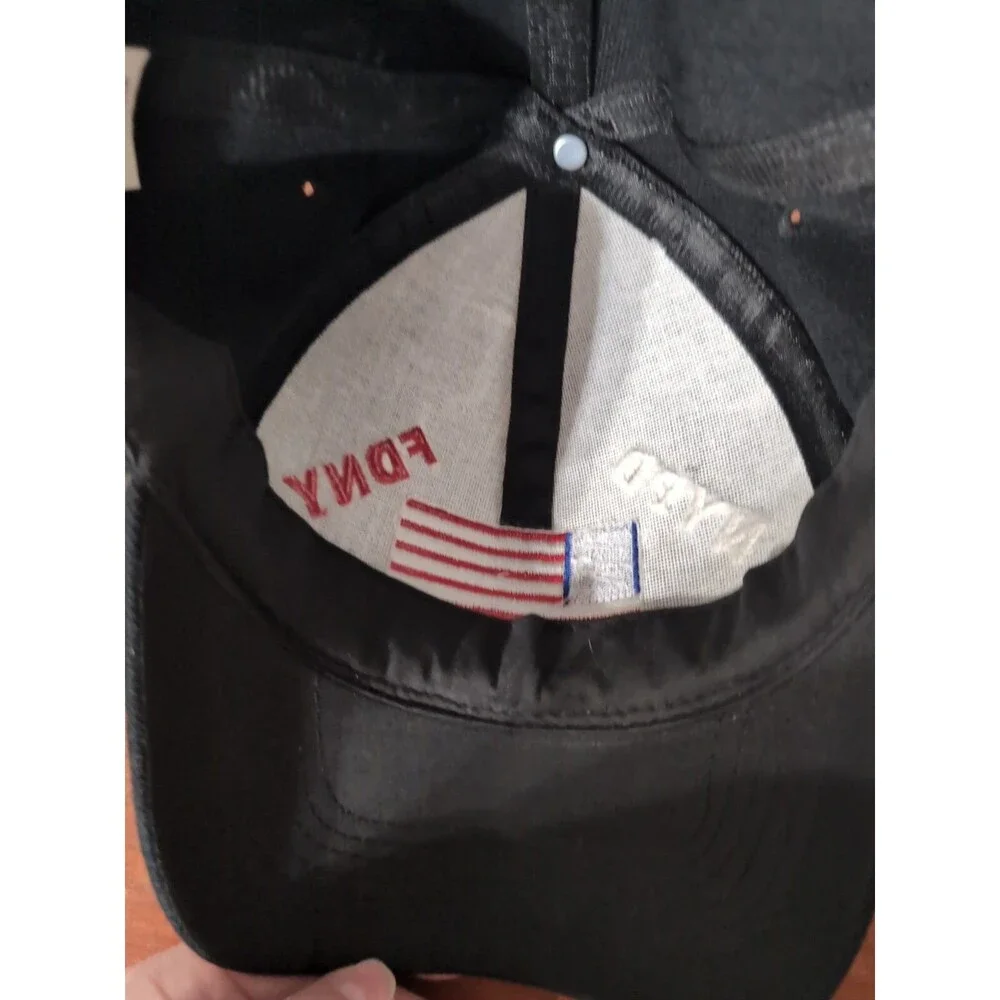 NYPD FDNY baseball hat ONE SIZE ADJUSTABLE BLACK  EUC